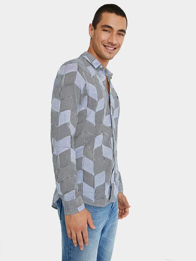 DAMAR shirt with striped geometric print - 4