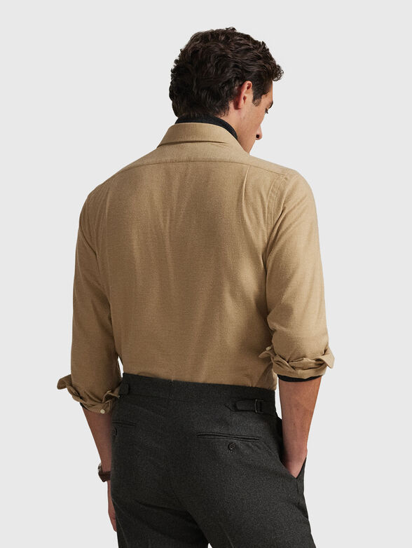 Beige cotton twill shirt - 3