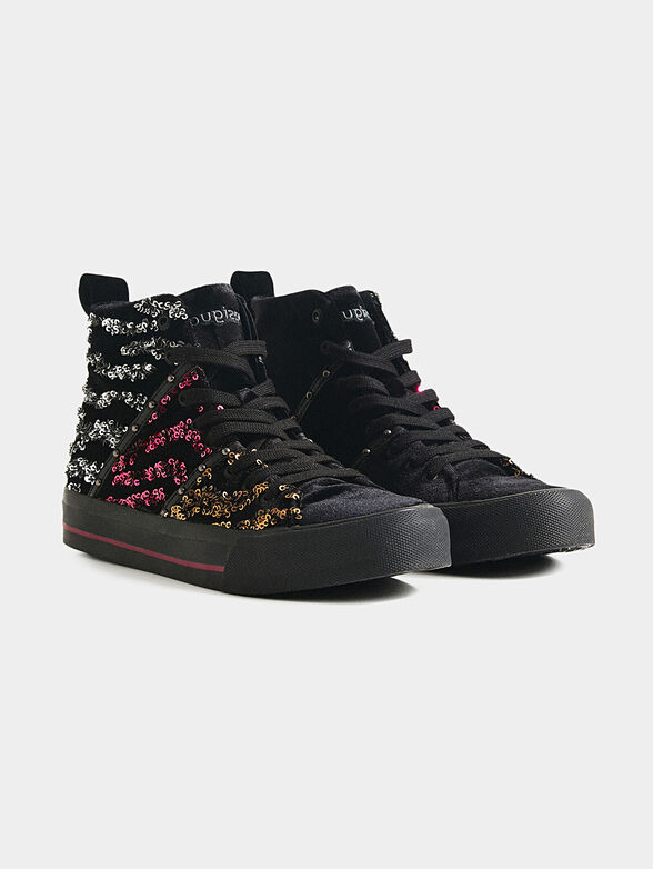 High top sneakers with sequins - 3