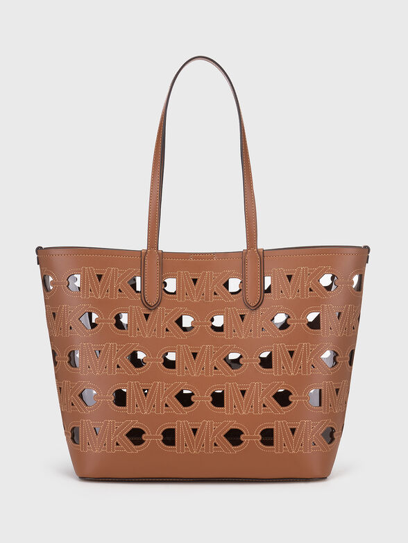Perforated shopper bag in black  - 1