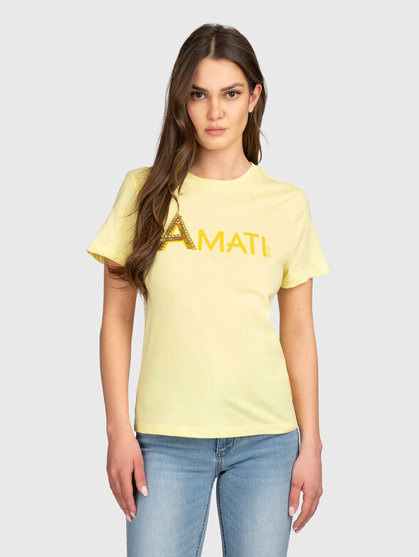 Cotton T-shirt with oval neckline - 1