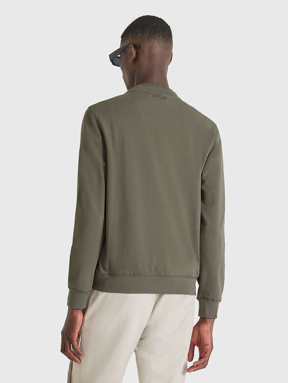 Black cotton sweatshirt with accent print - 2