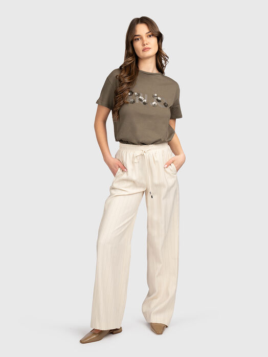 Cotton T-shirt with floral motifs