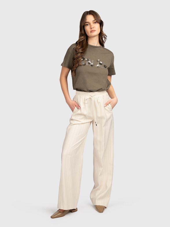 Cotton T-shirt with floral motifs - 1