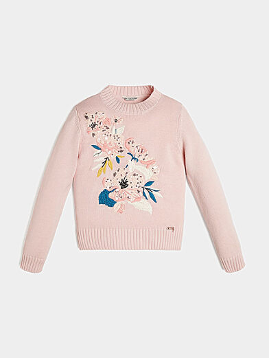 Sweater with floral embroidery - 1