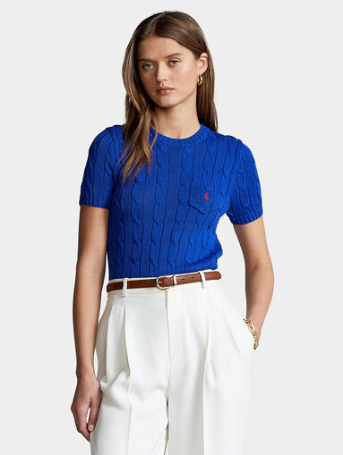 Cotton sweater with short sleeve - 5