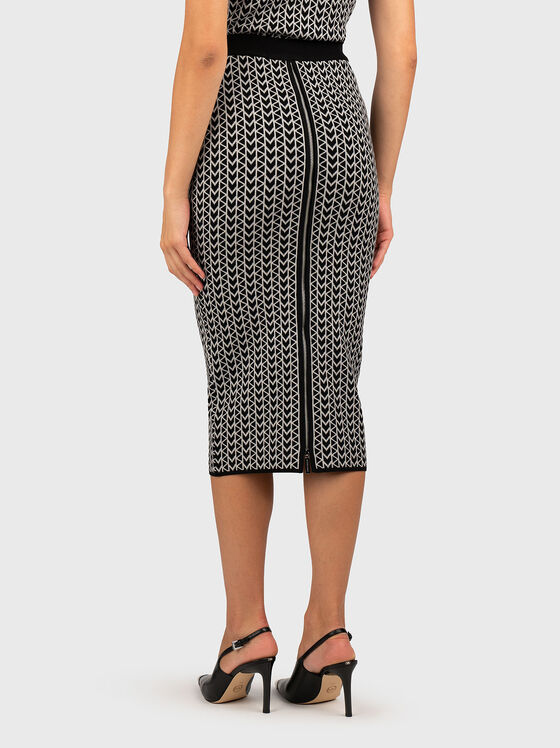 Midi skirt injacquard with slit - 2