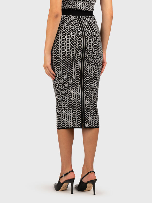 Midi skirt injacquard with slit - 2
