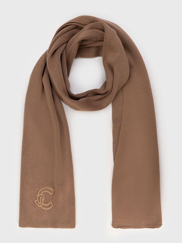 Wool blend scarf with loo embroidery - 1