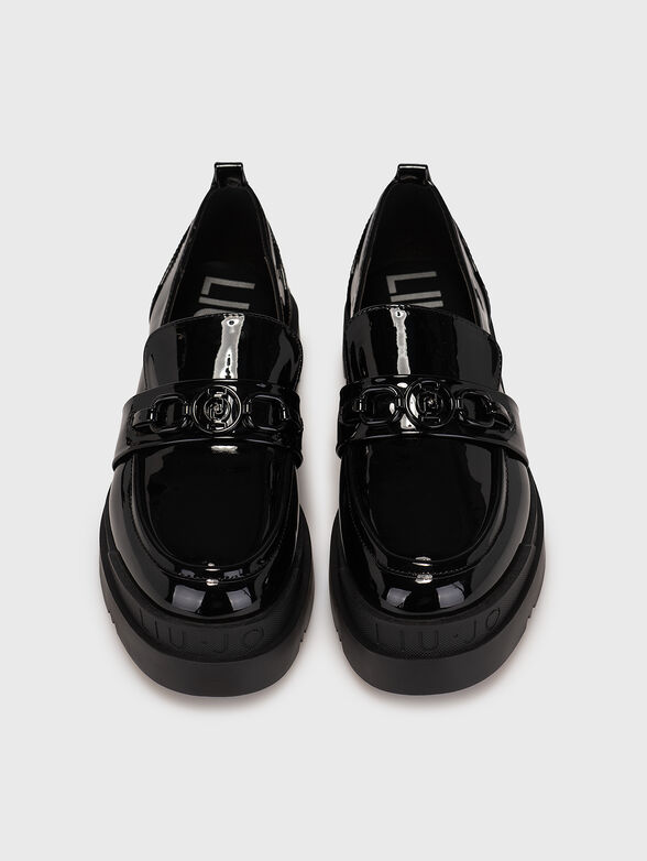 LOVE 35 black moccasins with logo detail - 6