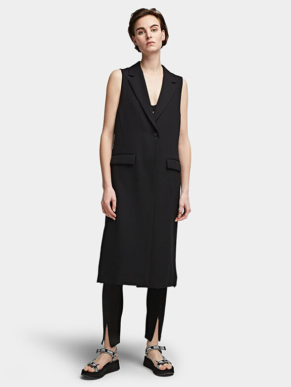 Black vest with pleated back - 1