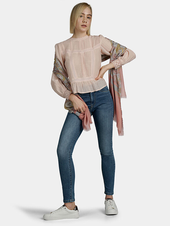 BLANCHE Open knit detail blouse - 1