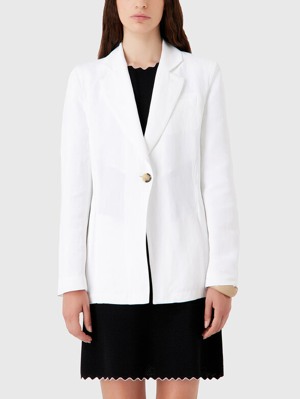 Linen blend blazer - 0