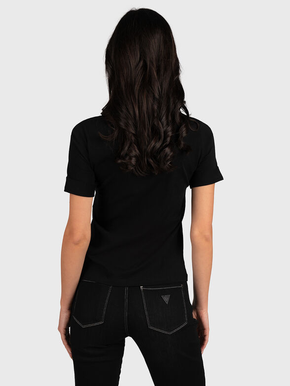 BELLAVITA black cotton T-shirt with print - 3