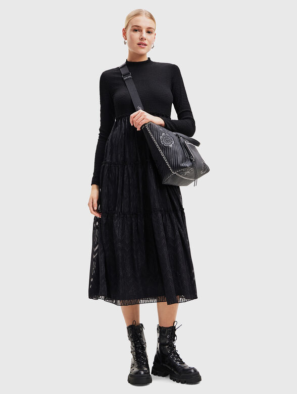 Black textured dress - 4