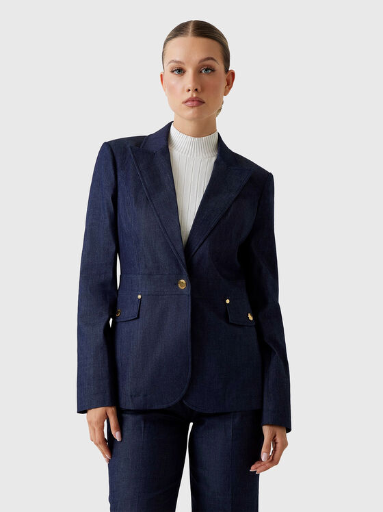 Сако от деним със златисти детайли - 1