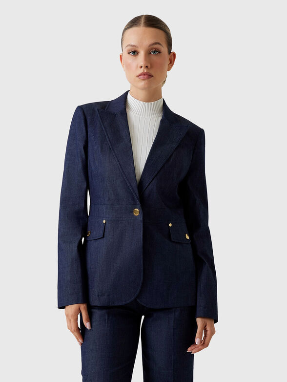 Denim jacket with gold details - 1
