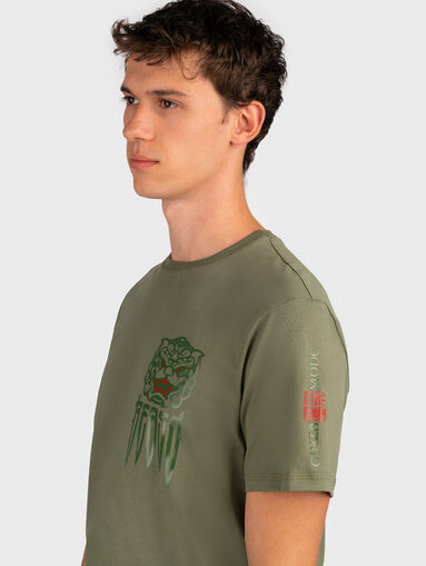 TS175 green T-shirt with print - 4