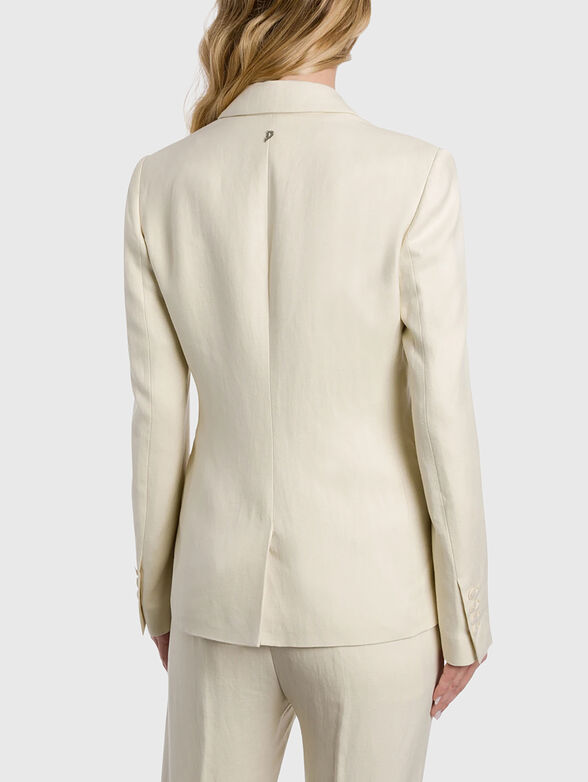 Single-breasted linen blend blazer - 3