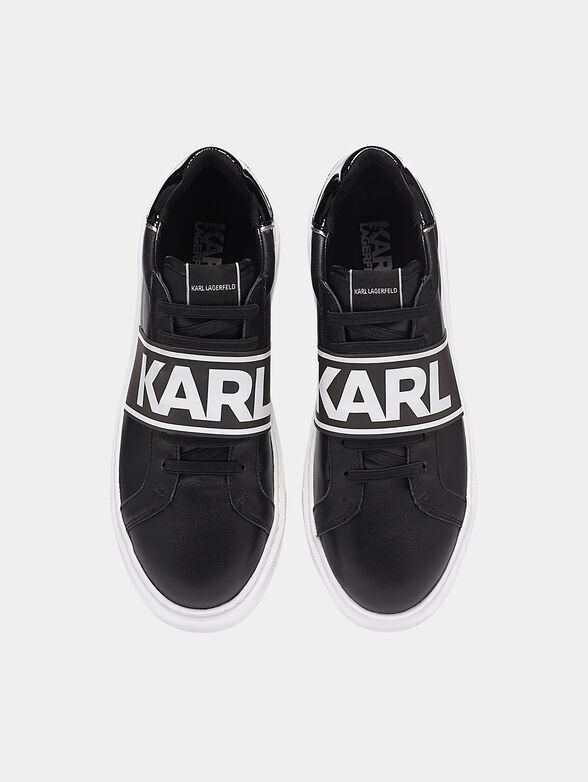 Genuine leather sneakers with logo branding - 6
