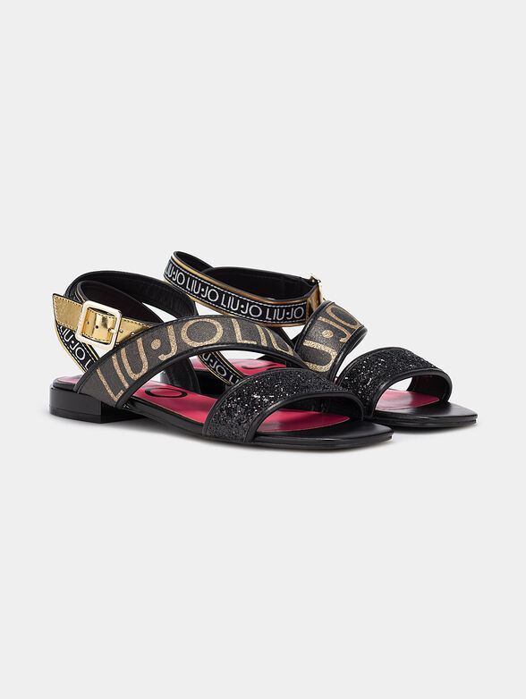 ASTRA Black sandals with glitter details - 2