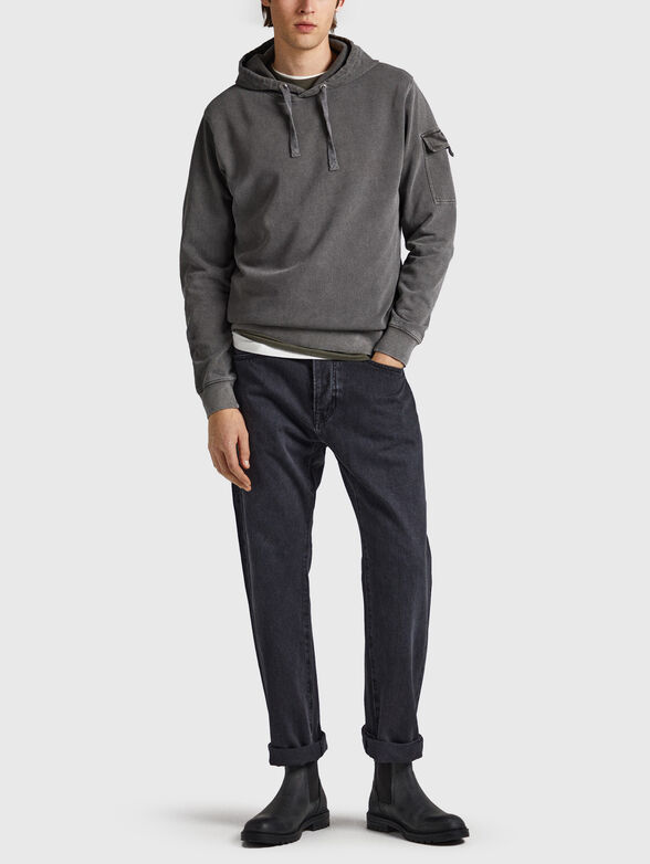 Sweatshirt with hood and accent pocket - 2