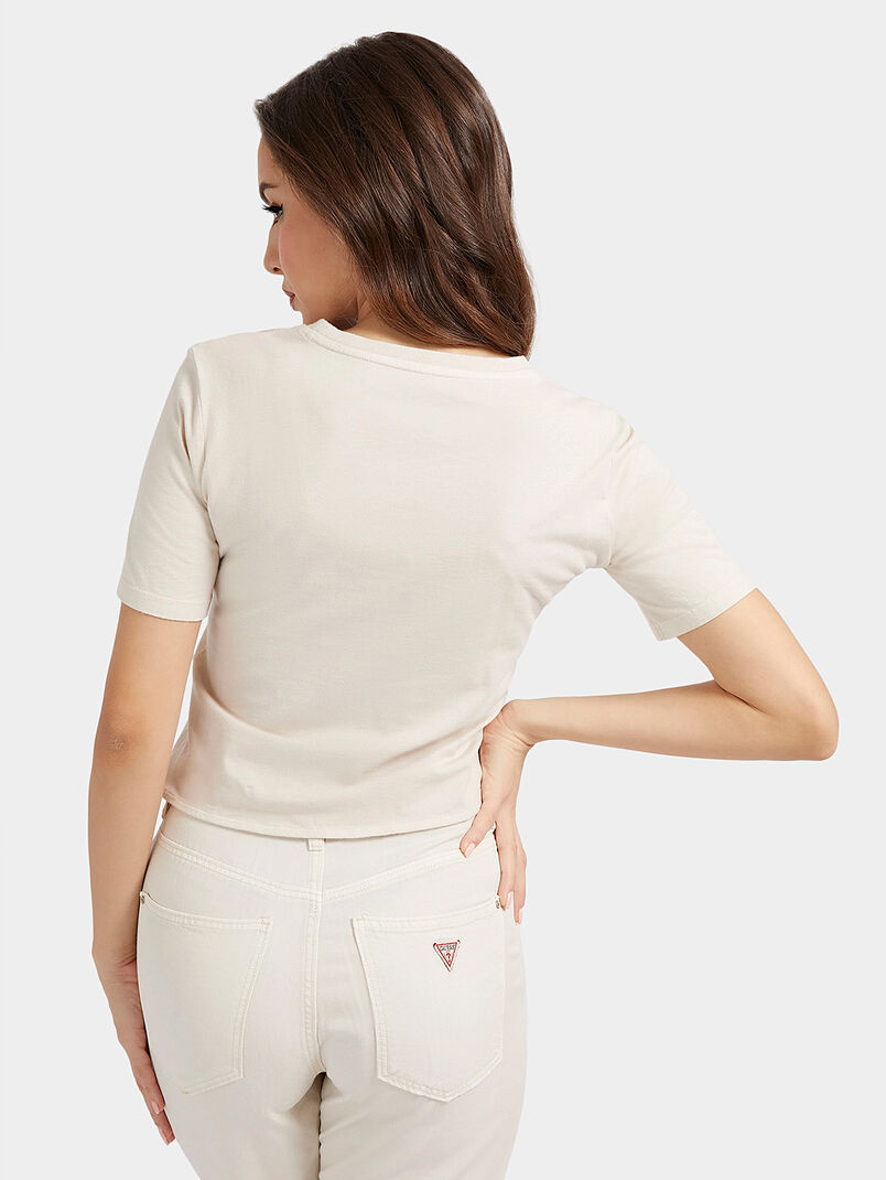 Cotton T-shirt with silver logo accent - 3