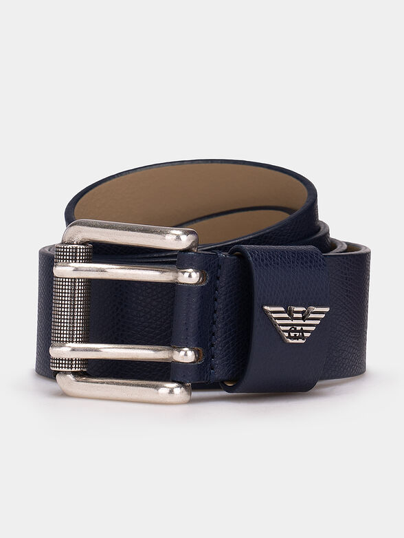 Blue leather belt - 1