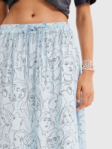 DELIA viscose midi skirt with print - 3