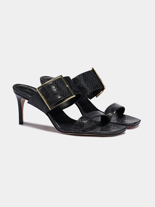 Snake-skin effect mules - 2