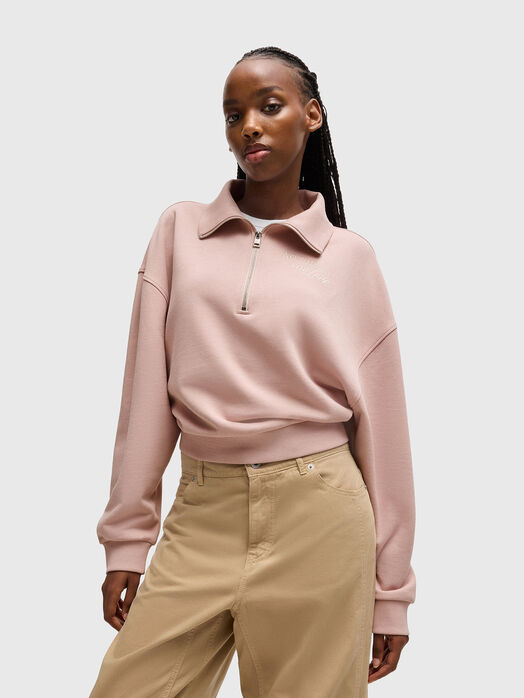 Sweatshirt with zip collar