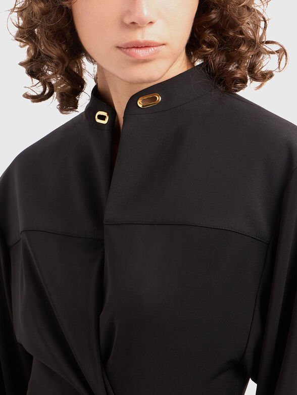 Cropped wool blend blouse - 4