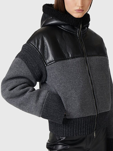 Padded bomber jacket with hood - 4