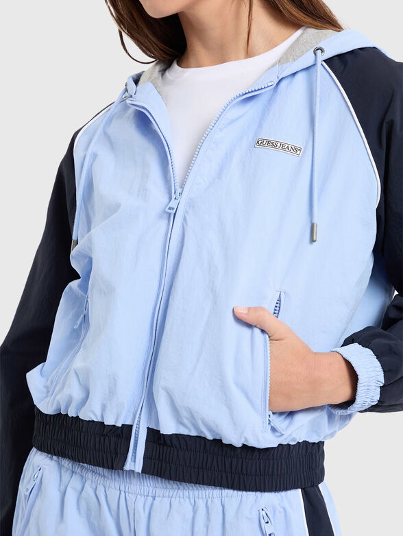 Hooded jacket with color-block effect - 4