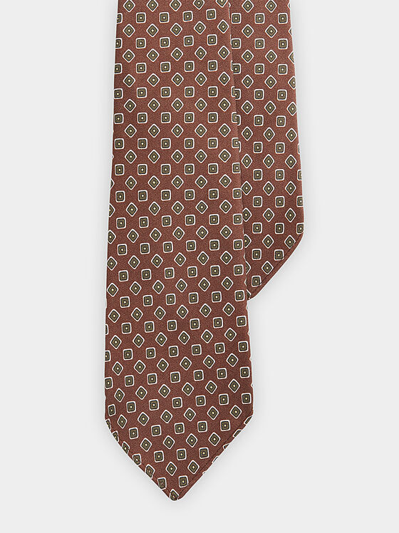 Вратовръзка от коприна с микро принт - 1