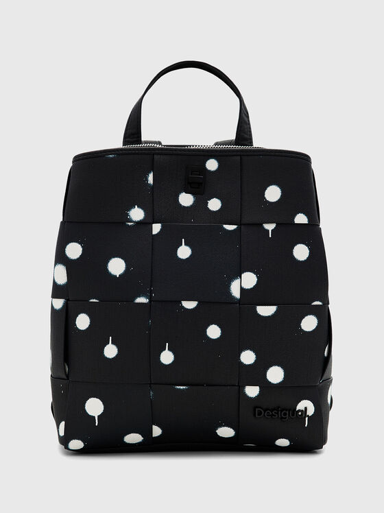 Black backpack with contrasting print  - 1