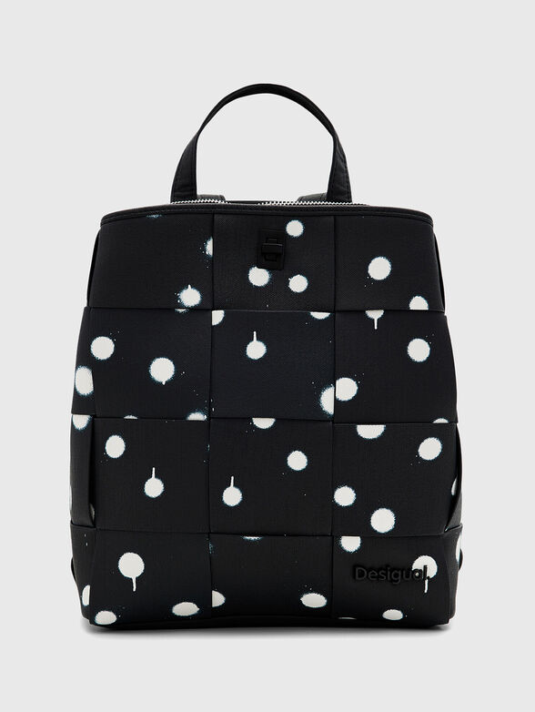 Black backpack with contrasting print  - 1