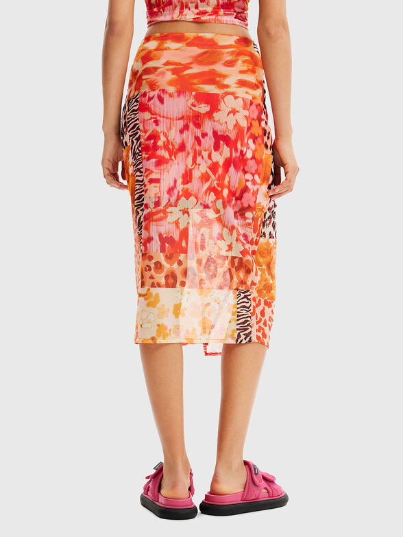 Midi skirt with multicolour print  - 2