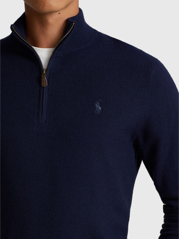 Dark blue sweater in wool  - 4