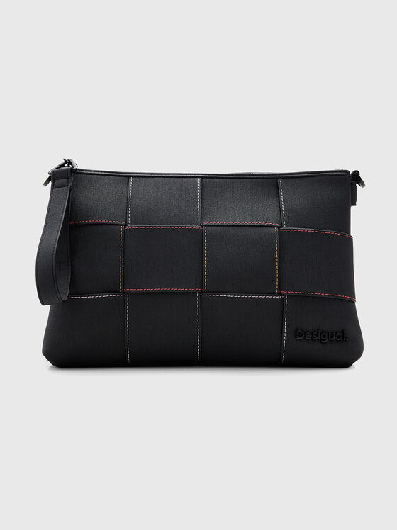 Кросбоди чанта с преплетена текстура - 1