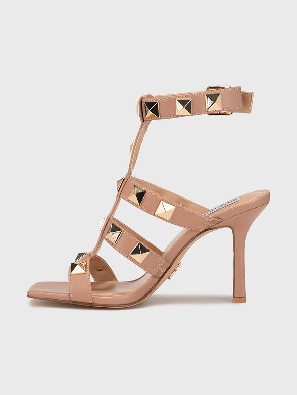 CAPRI sandals with eyelets in beige - 4