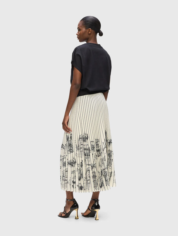 Midi pleated skirt with print - 2