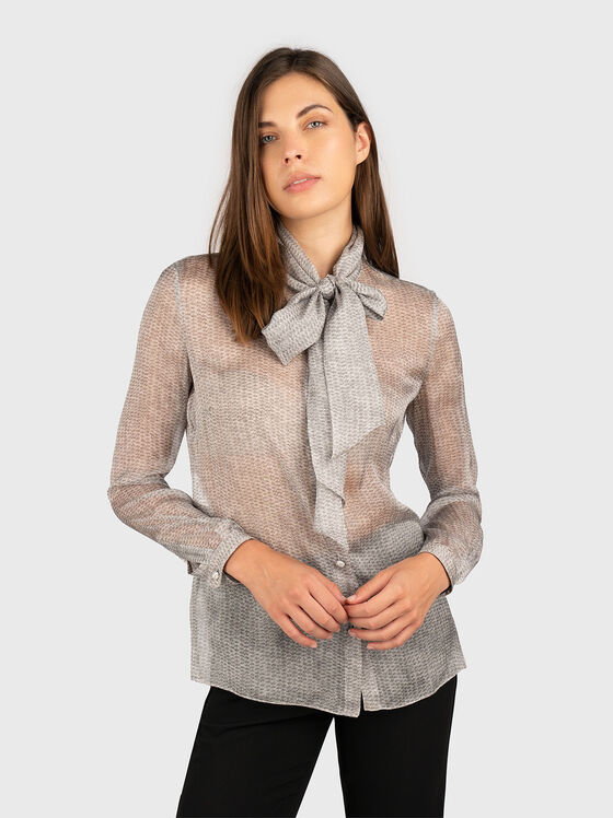 Shirt with accent ribbon - 1