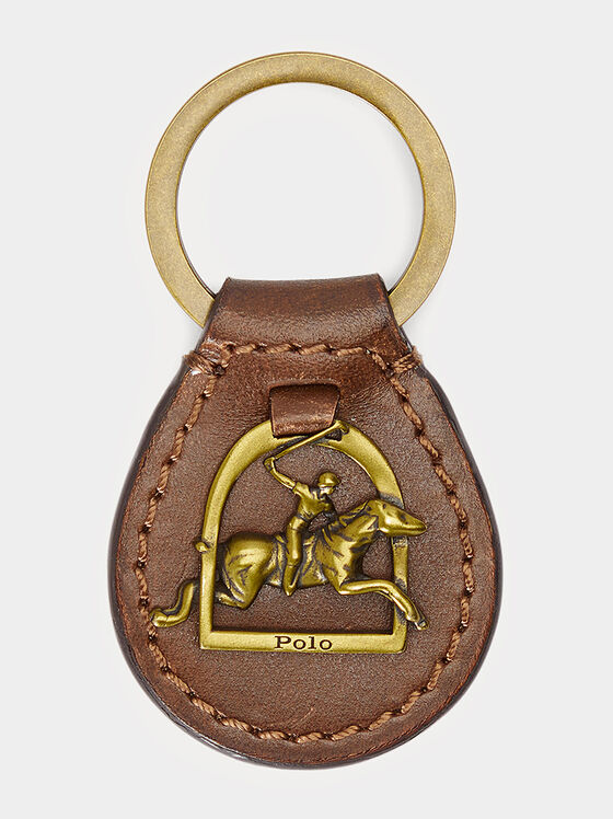 Leather keychain with metal detail - 1