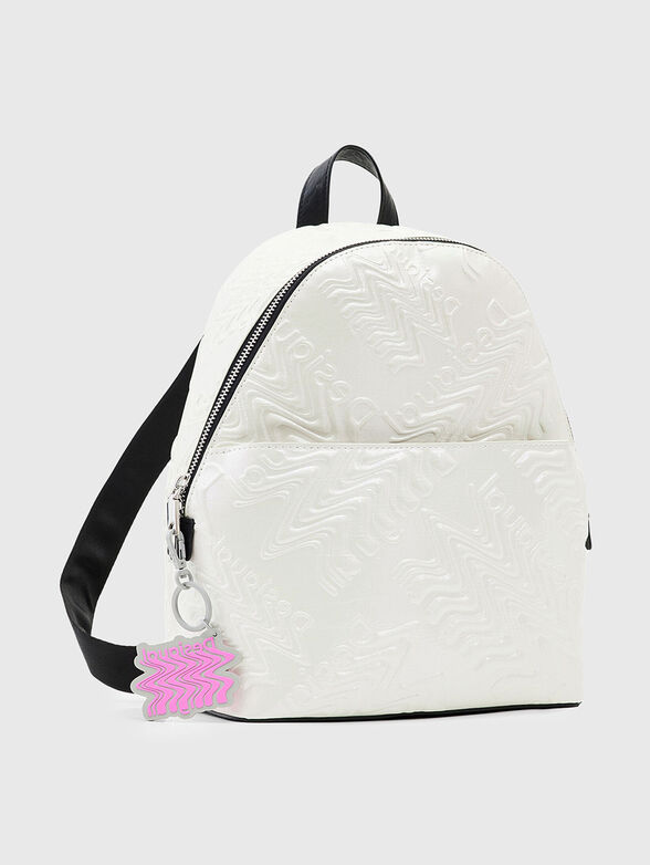 White backpack with monogram logo element - 4