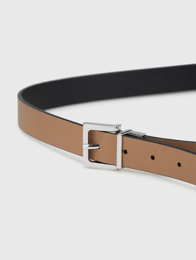 Double-sided leather belt in black - 5