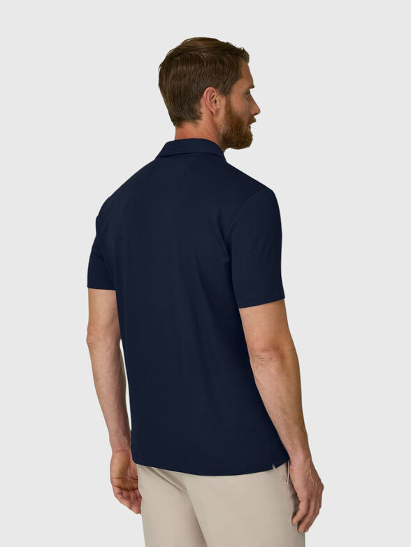 Dark blue short-sleeved polo shirt - 3