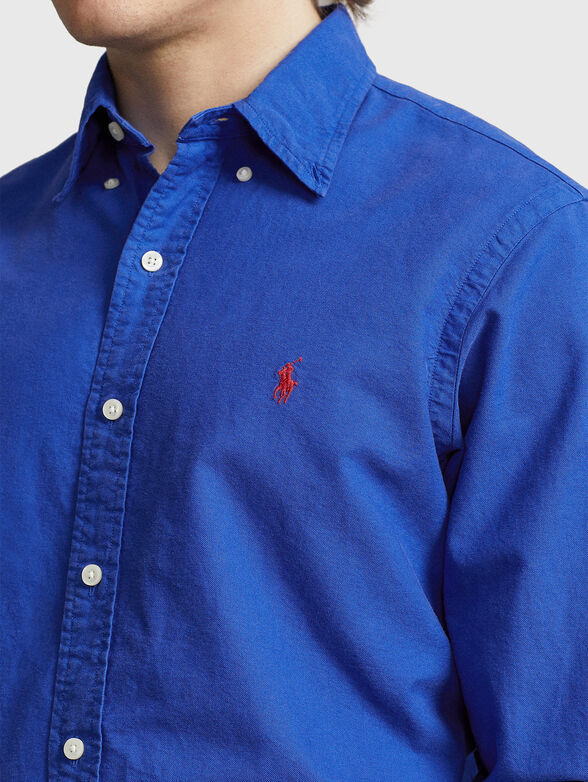Logo-embroidered shirt in cotton  - 4