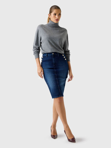 RILEY stretch denim pencil skirt - 4