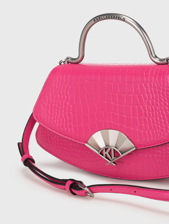 Leather bag with croc texture - 5